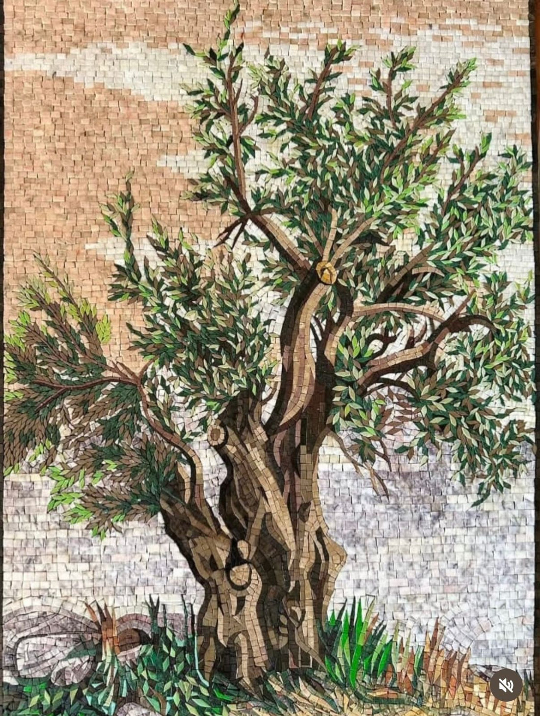Ancient Olive Tree Mosaic Art