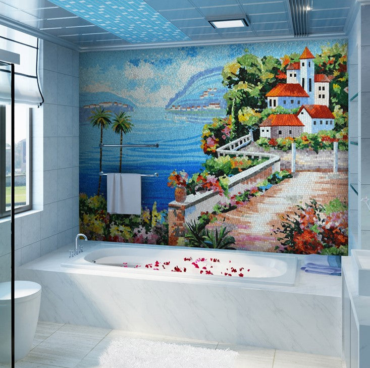 Decorative mosaic art for bathroom