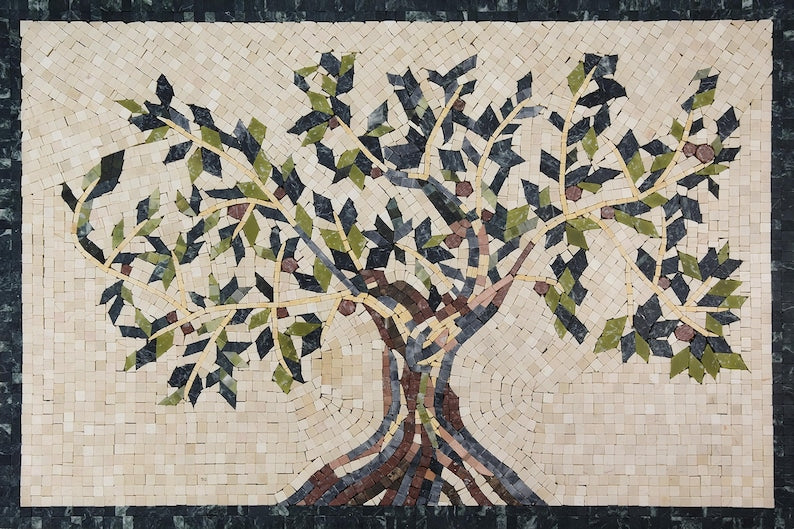 Spreading Tree of Life Marble Mosaic Art