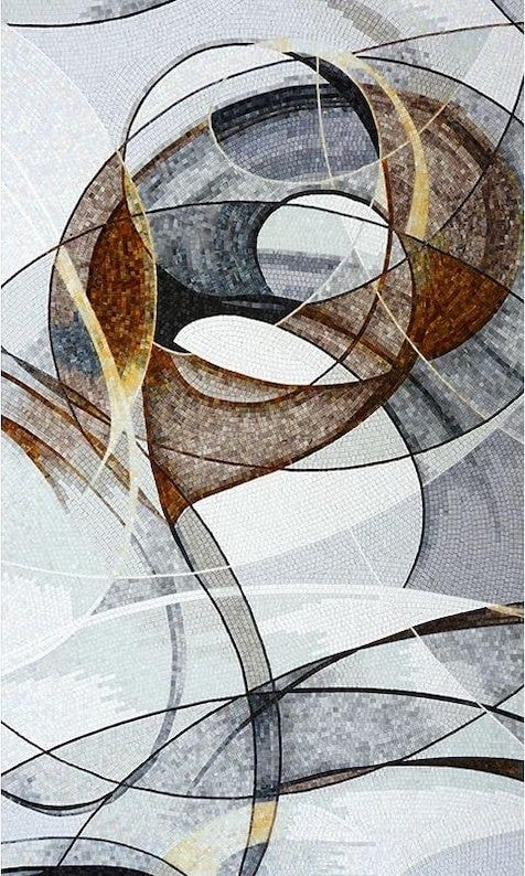 Abstract Swirl Marble Mosaic Art