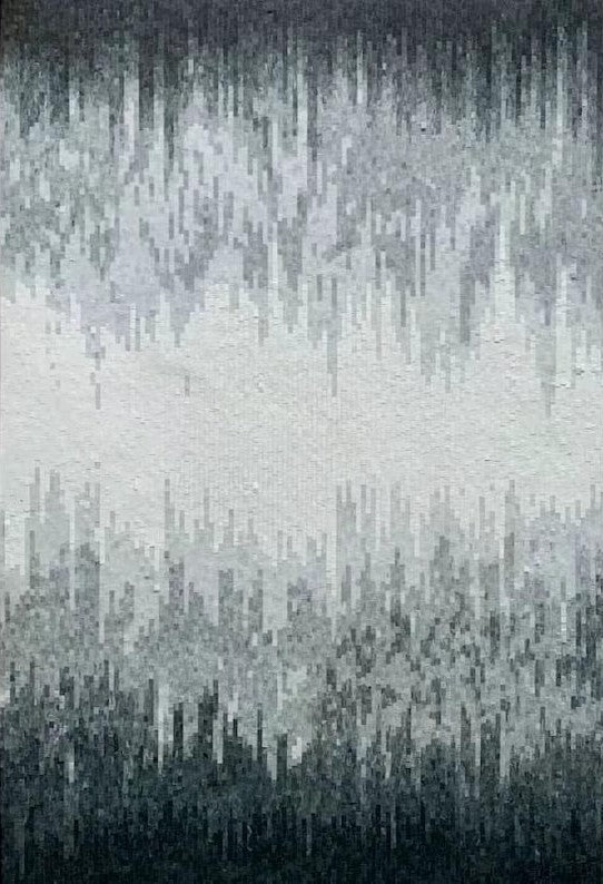 Abstract Gray Cascade Marble Mosaic Art
