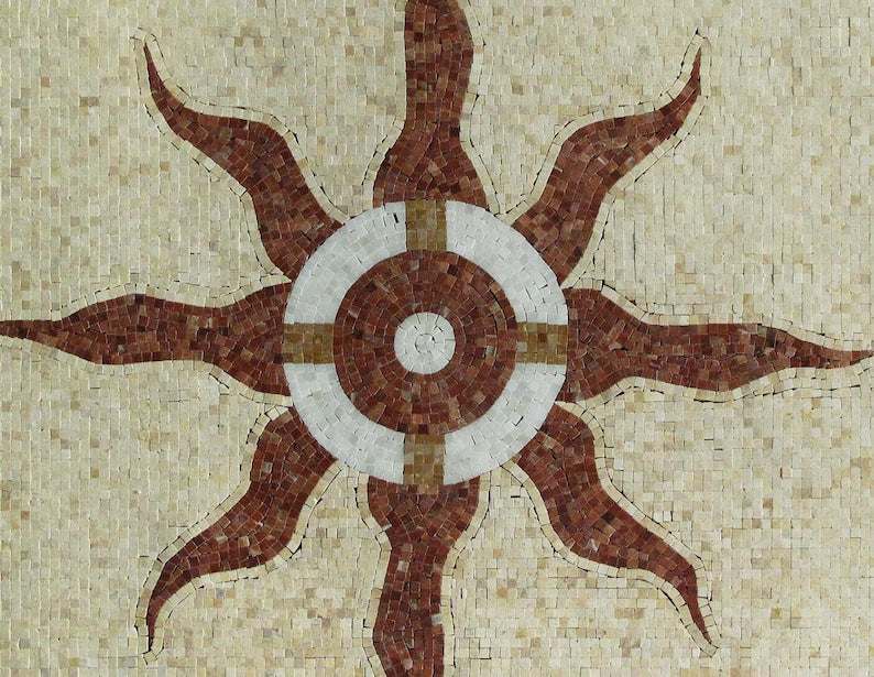 Celestial Sun Burst Marble Mosaic Art