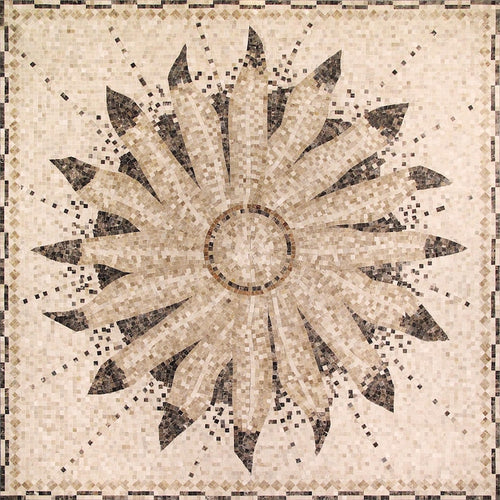 Blooming Flower Burst Marble Mosaic Art