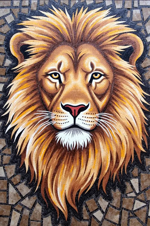 Majestic Lion Face Mosaic