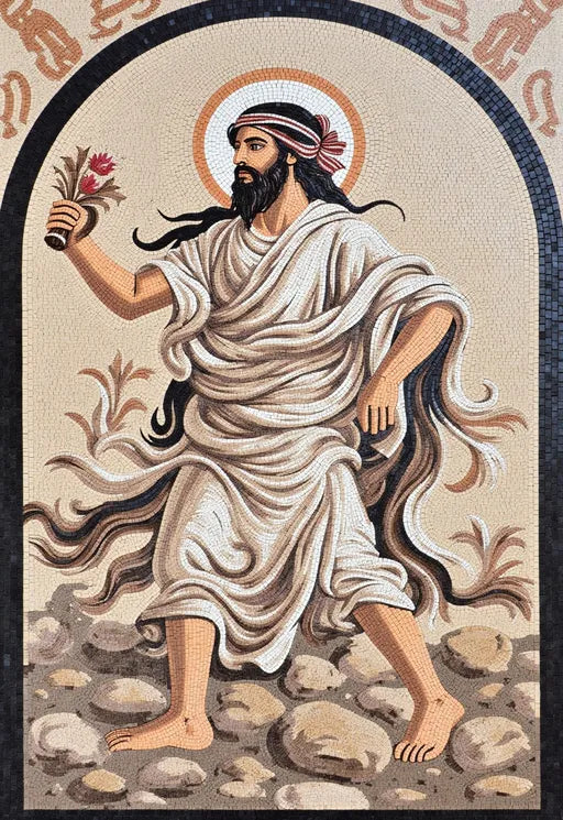 Zoroaster Holding a Flower - Mosaic Art | Religious Mosaics | iMosaicArt