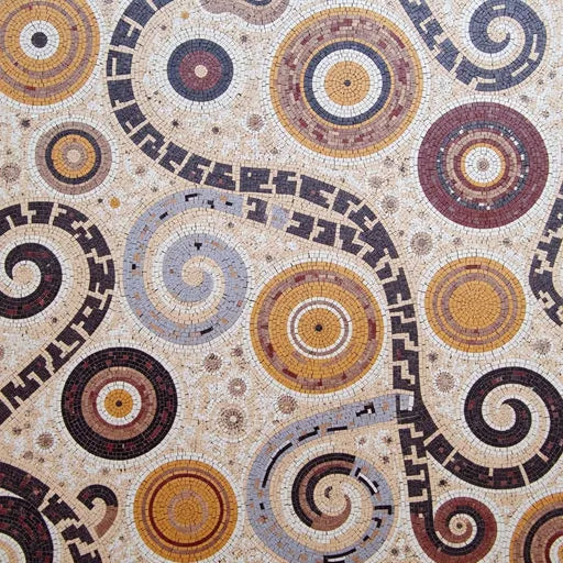 Earthy Swirls and Circles Mosaic | Abstract Mosaics | iMosaicArt