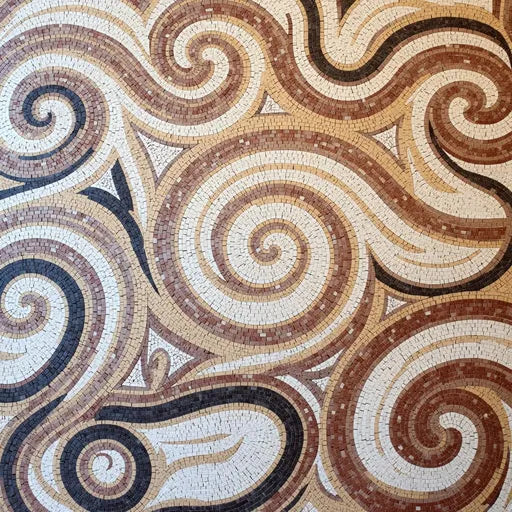 Earth-Toned Paisley Swirls Mosaic