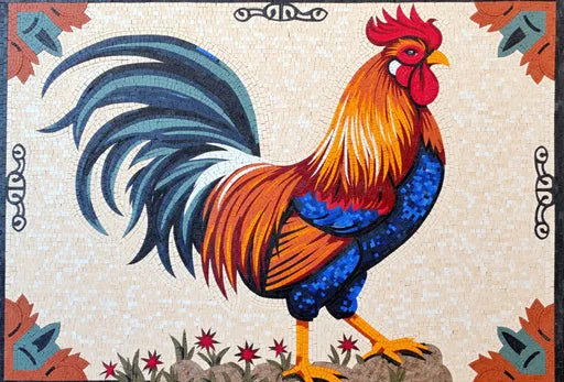Vibrant Rooster Mosaic | Bird Mosaics | iMosaicArt