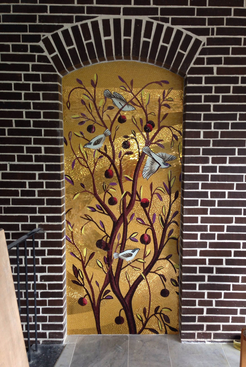 Mosaic art for outdoor space