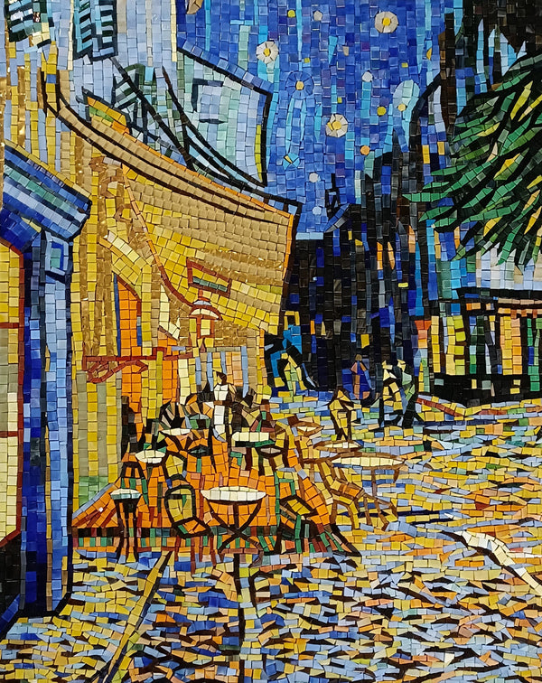 Van Gogh's Cafe Terrace Glass Mosaic Reproduction