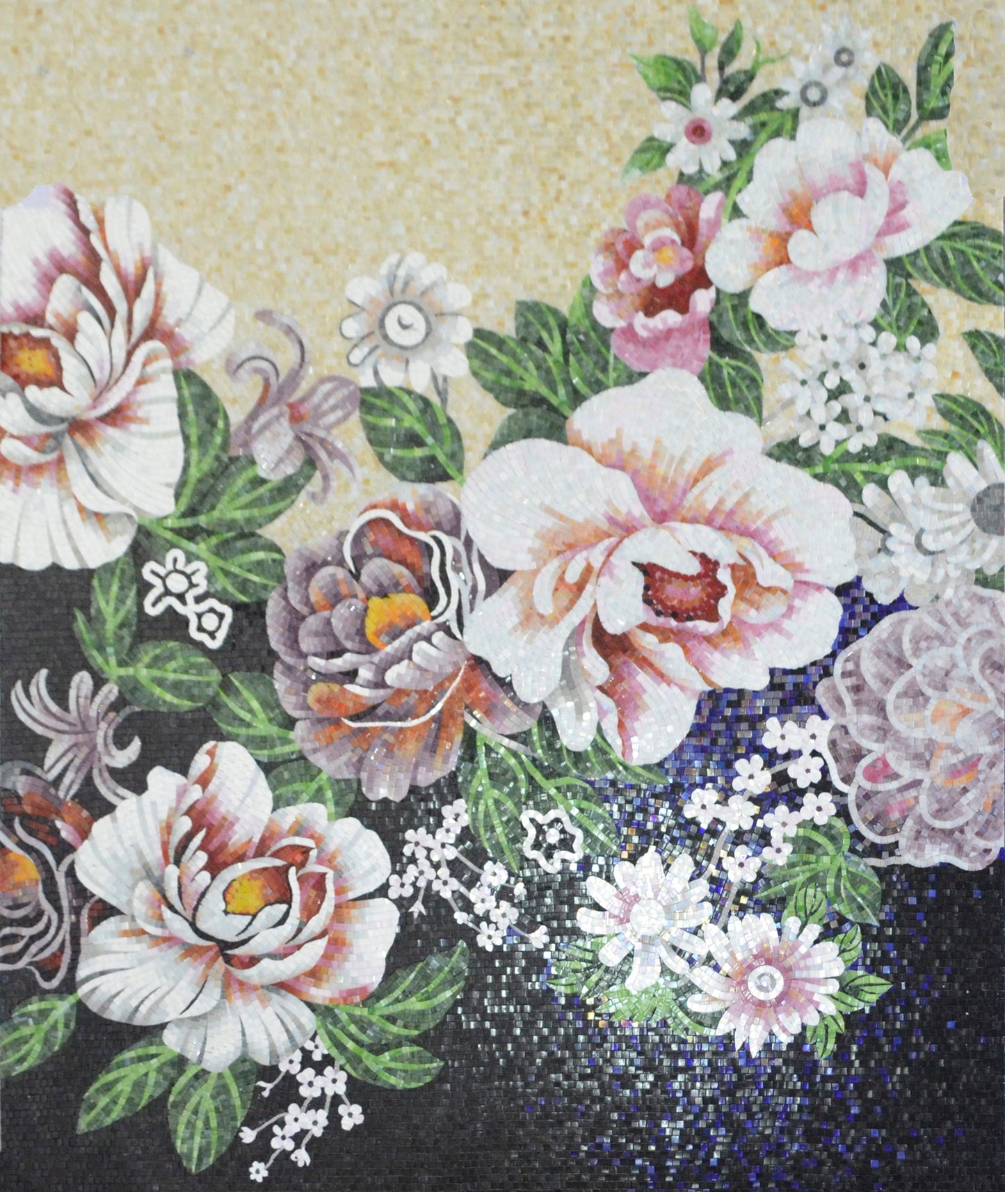 Mosaic Flower Medley: A Symphony of Colors and Textures