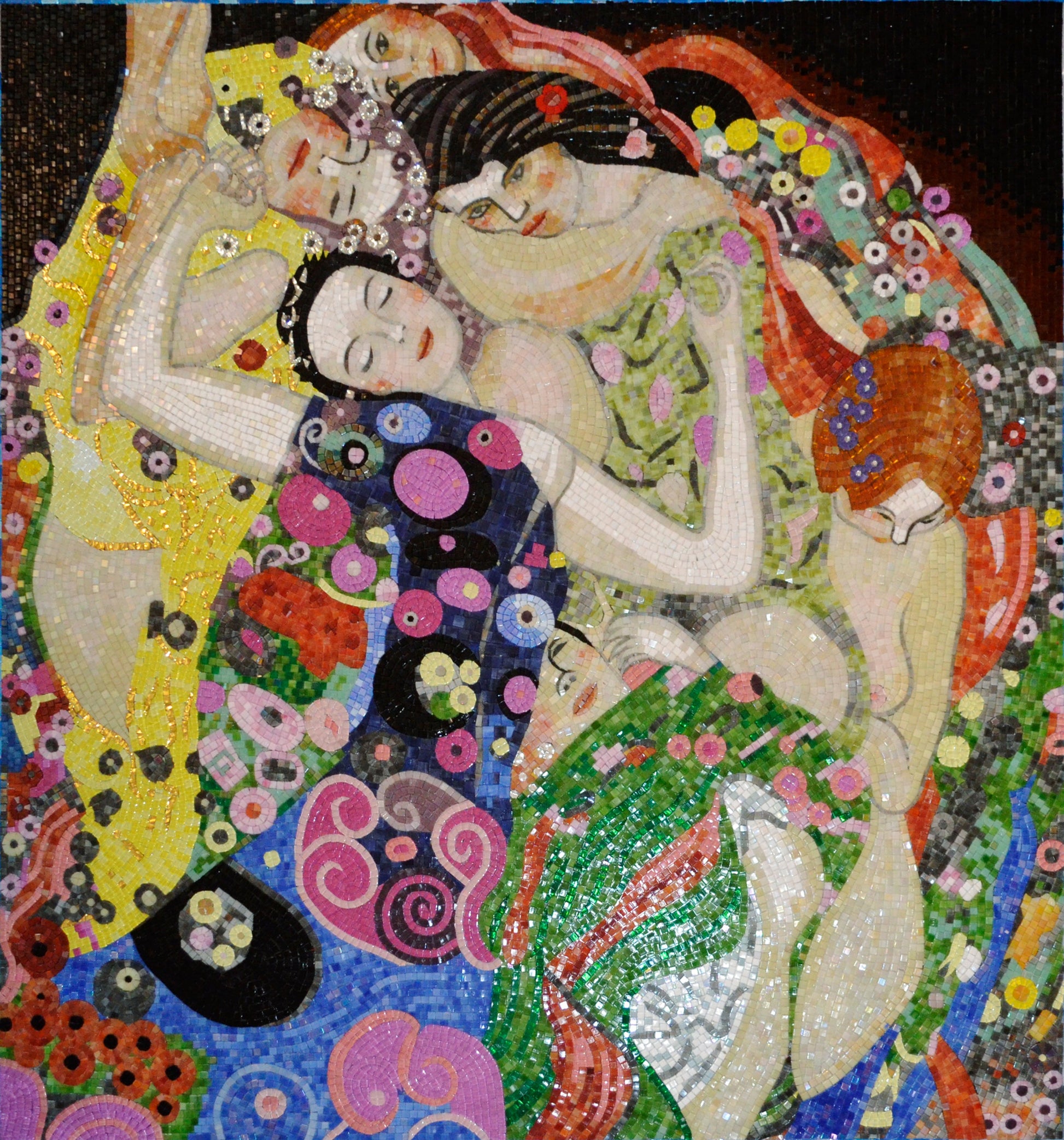 The Maiden Mosaic Gustav Klimt Reproduction