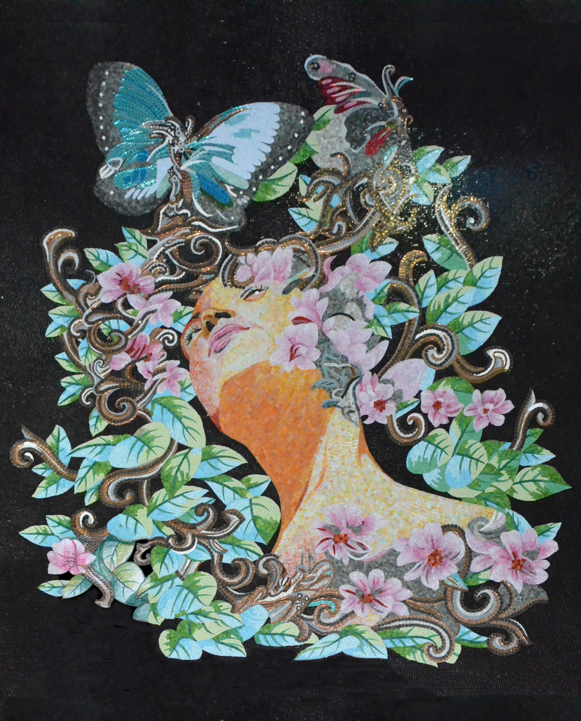 Unique Abstract Mosaic Portrait For Women