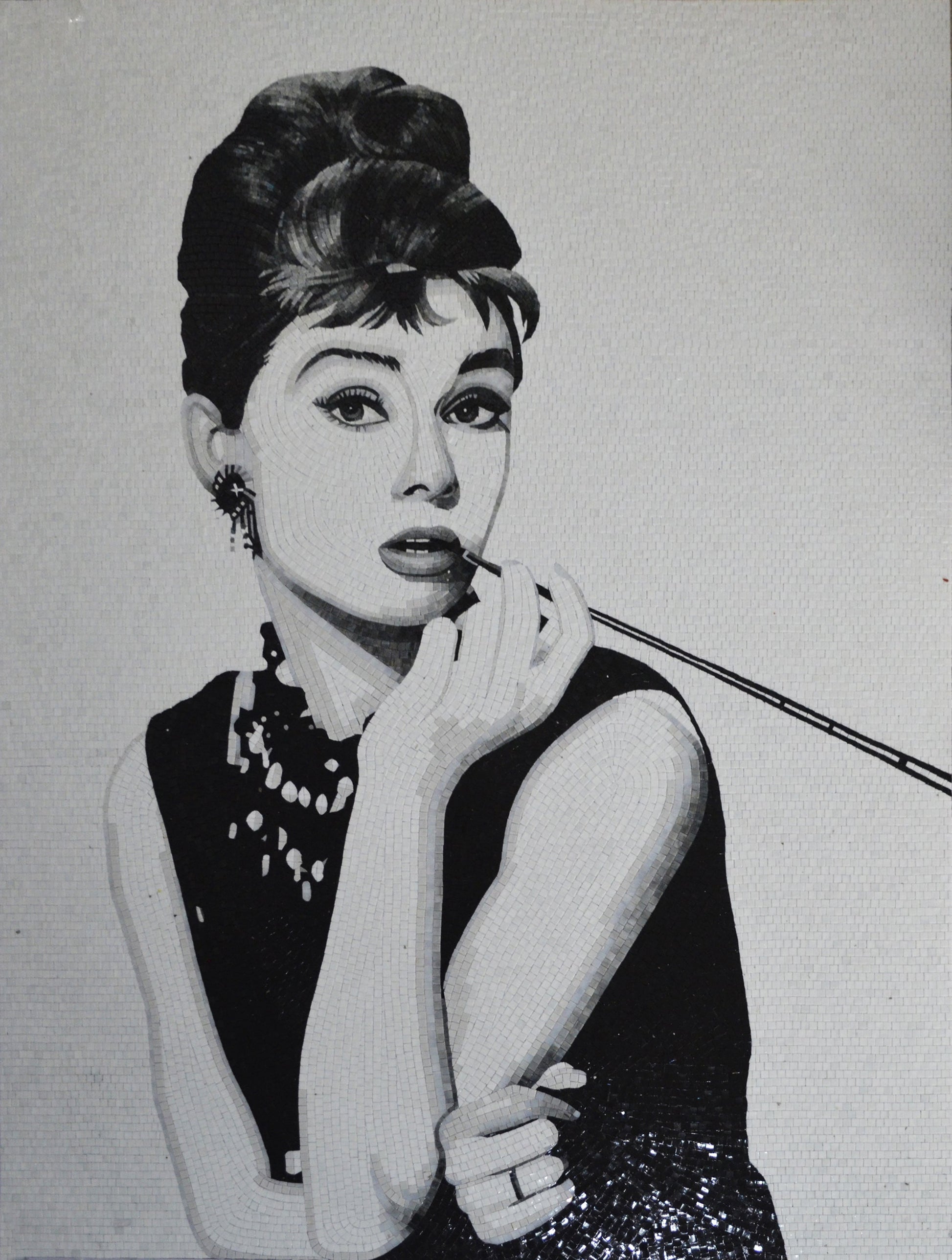 Audrey Hepburn Mosaic Portrait - British Actress