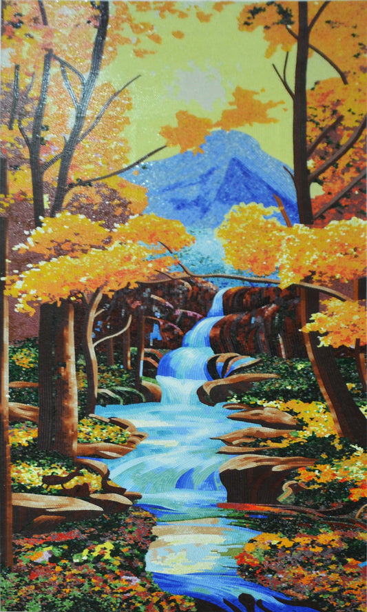 Unique Mosaic Design - Mountain Stream | Landscape Mosaics | iMosaicArt