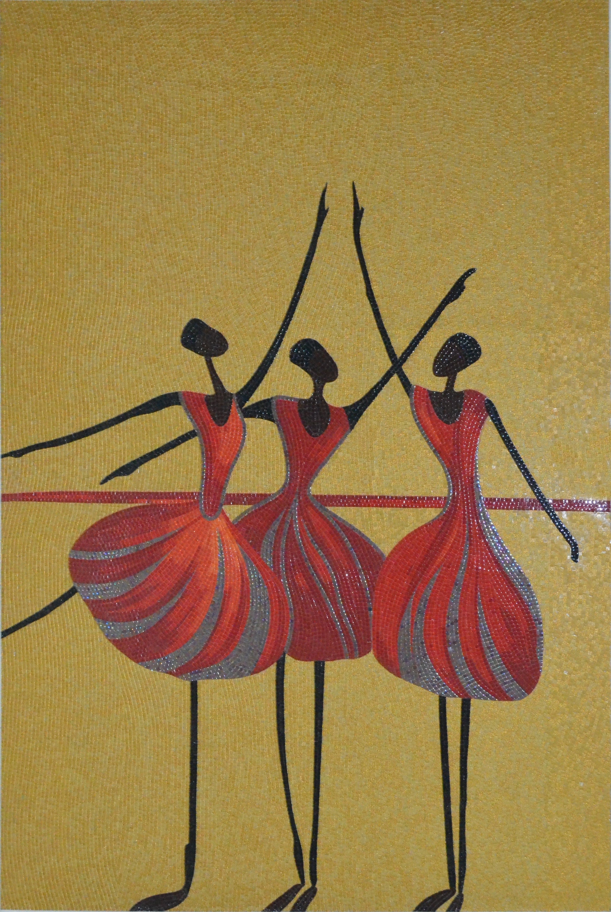 Mosaic Abstract Figure Dancing Ballet