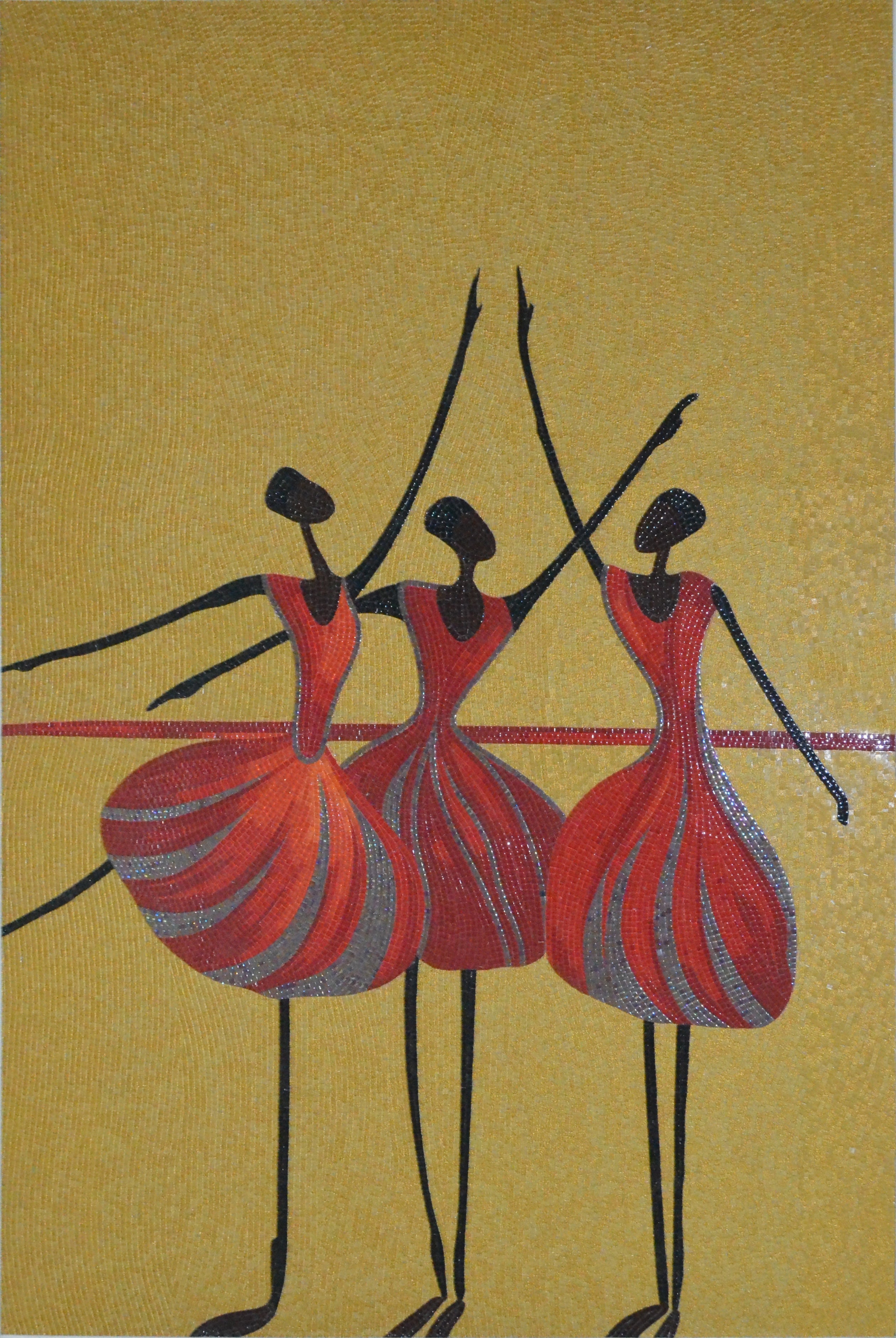 Mosaic Abstract Figure Dancing Ballet