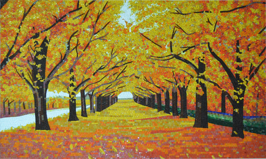 Nature's Harmony: Glass Mosaic Landscape