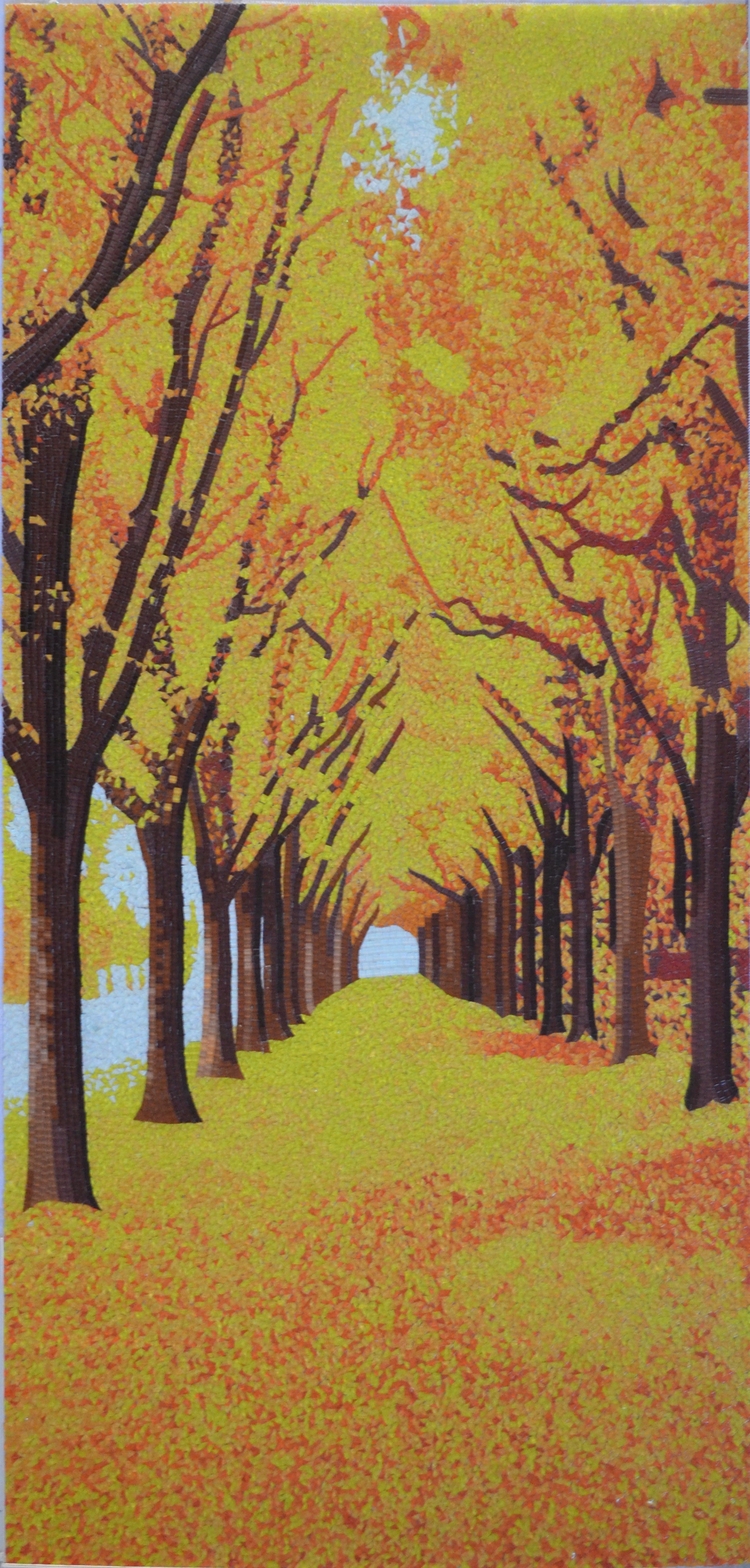 Mystic Woodlands: Glass Mosaic Trees in a Dream