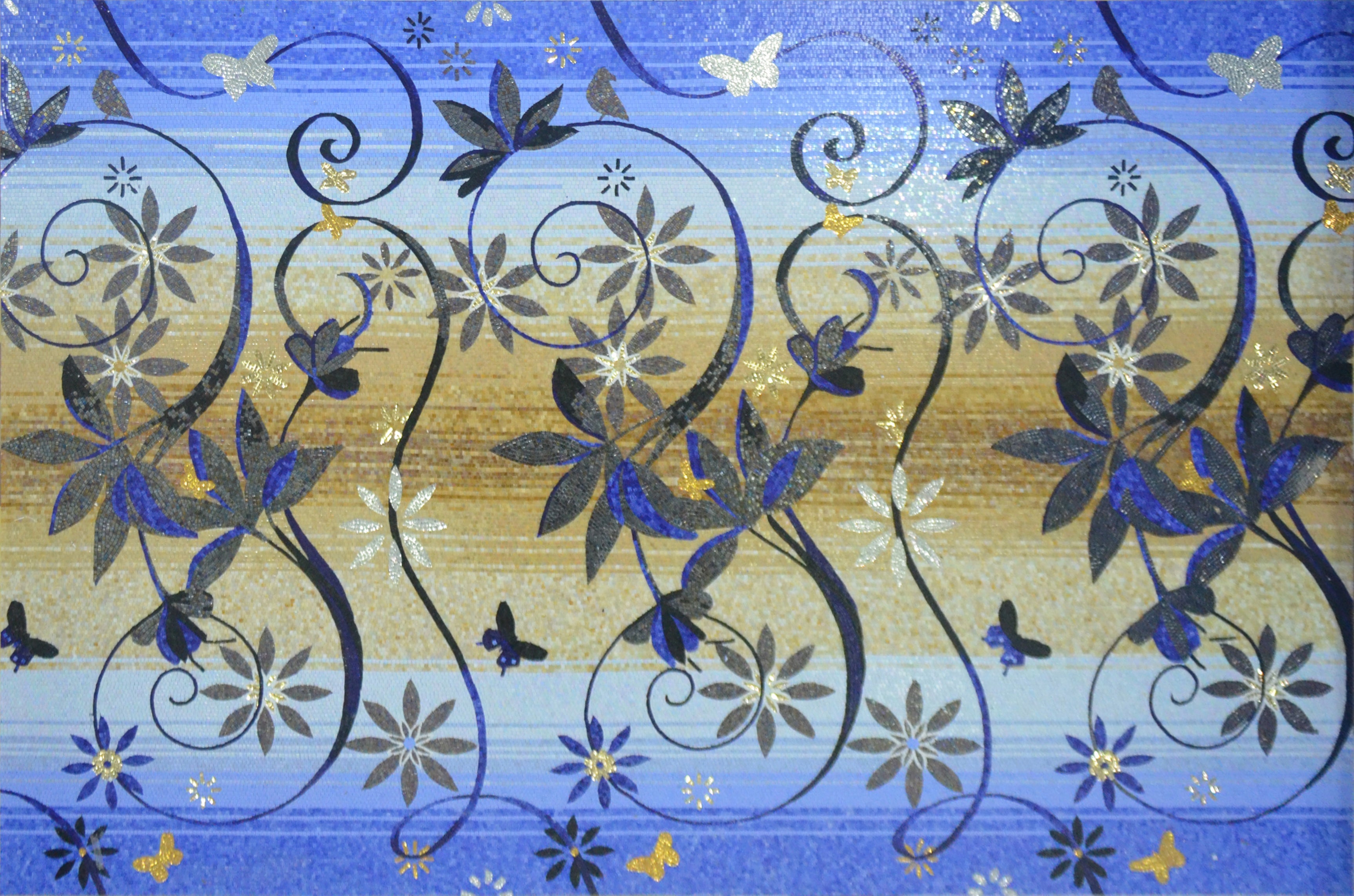 Handmade Flower Mosaic Tile Art: Unique Craftsmanship