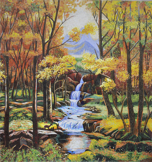 Contemporary Mosaic Art - Mountain Stream | Landscape Mosaics | iMosaicArt