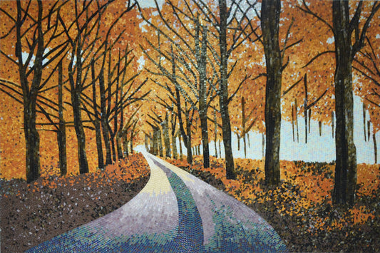 Autumn's Embrace: Forest Mosaic Artwork