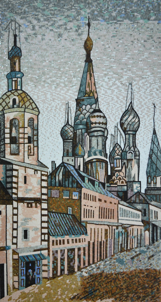 Urban Elegance: Masterpiece City Scene Mosaic