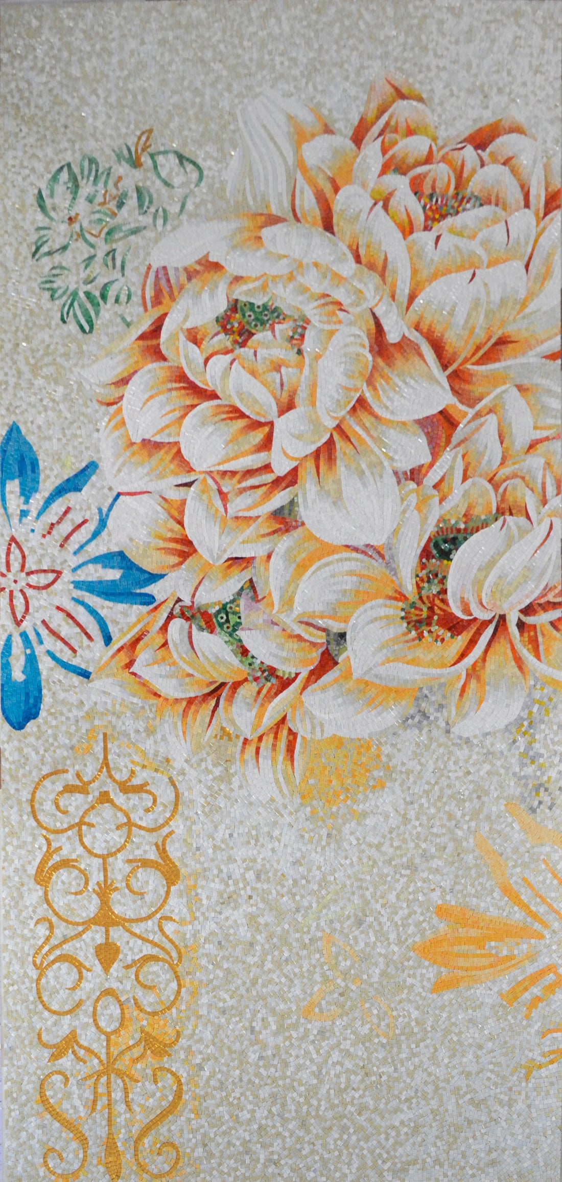 Colorful Glass Mosaic Petals: Floral Delight