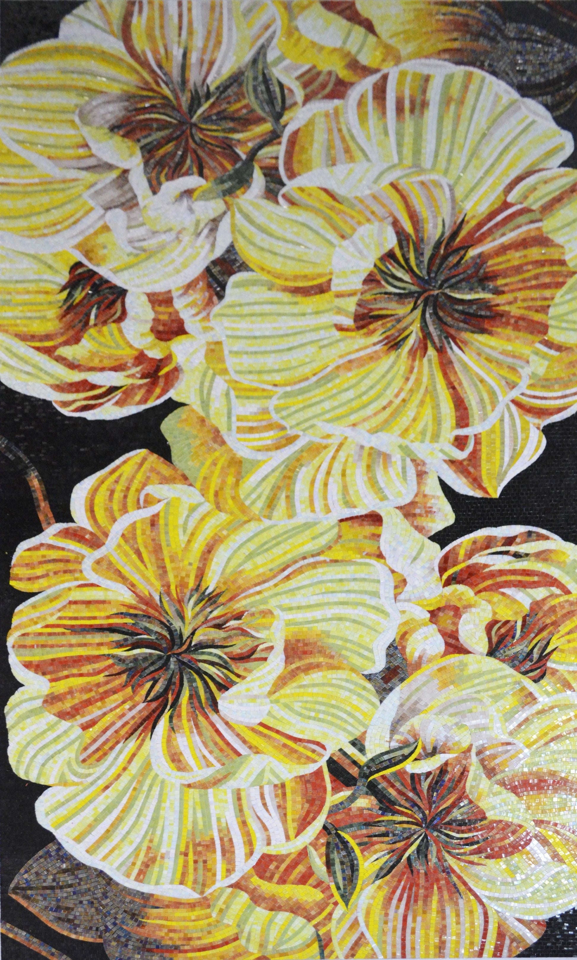 Artistic Mosaic Flower Portraits: Interior Charm