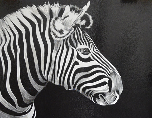 Zebra Mosaic Art - Striped Splendor: Zebra Mosaic Wall Decor