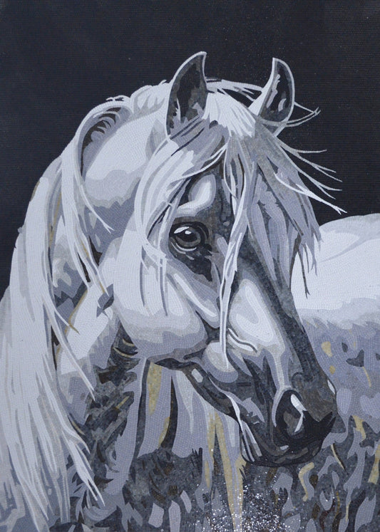 Horse Mosaic Art - Equestrian Elegance: Horse Mosaic Wall Hanging