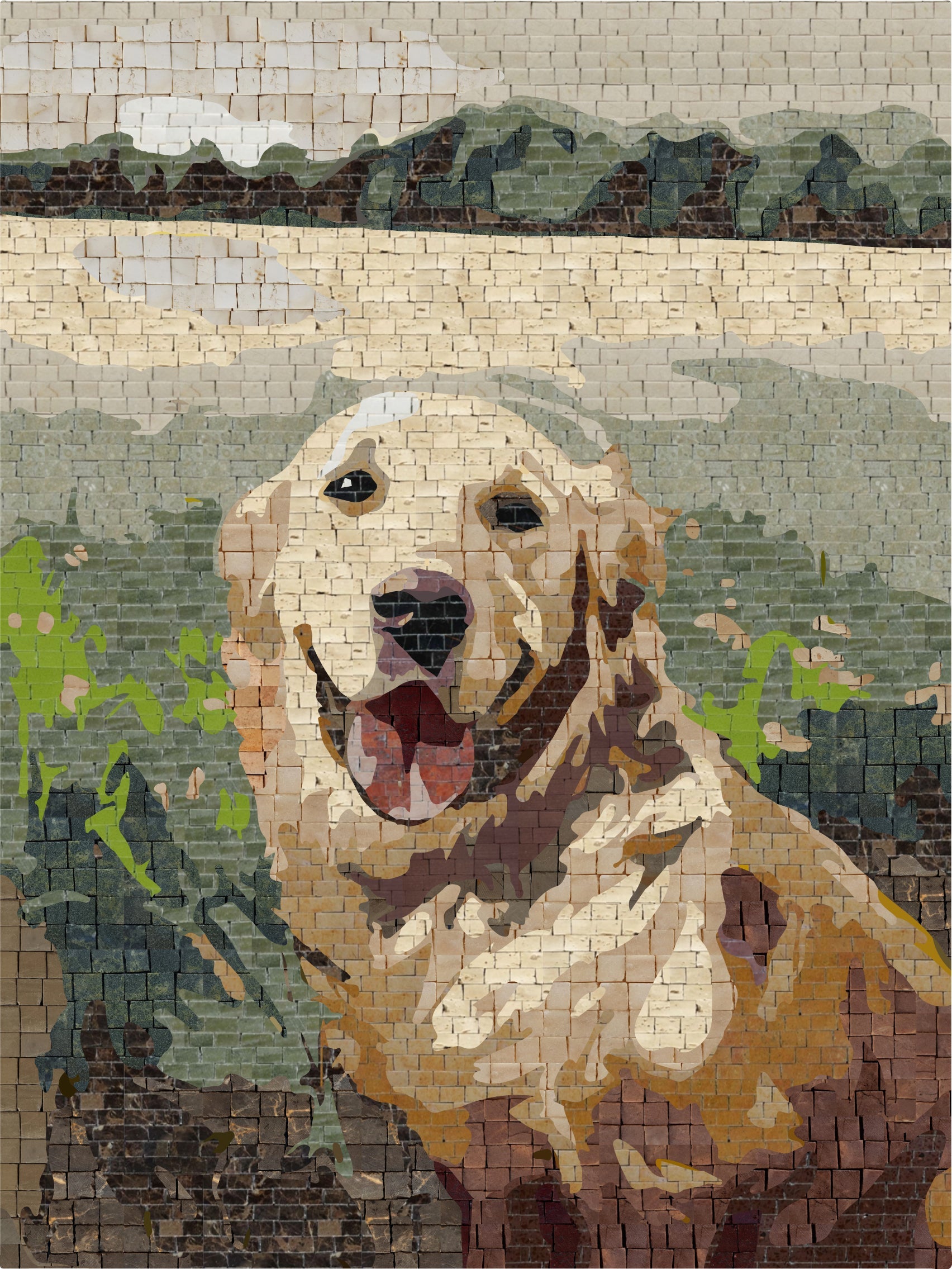 Mosaic top labrador retriever