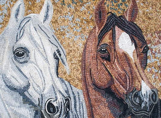 Horse Mosaic Couples: Celebrate Enduring Love with Handcrafted Artwork