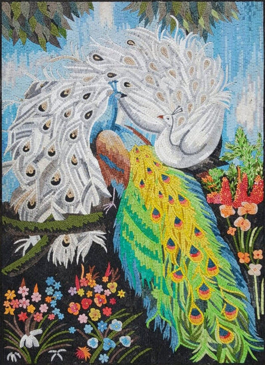 Peacock Mosaic Wall Art Home Decor