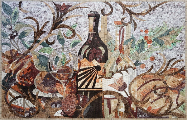 Wine Motif Mosaic Backsplash for Your Kitchen