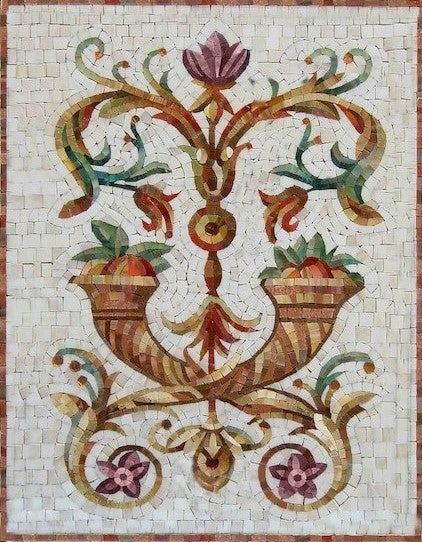 Mosaic Kitchen Backsplash - Floral Mosaic Design