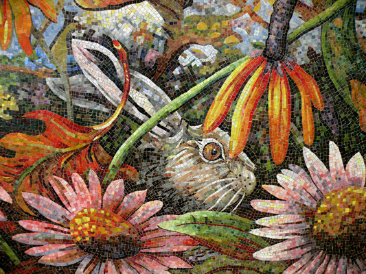 Rabbit Mosaic Art - Glass Mosaic Wall Art