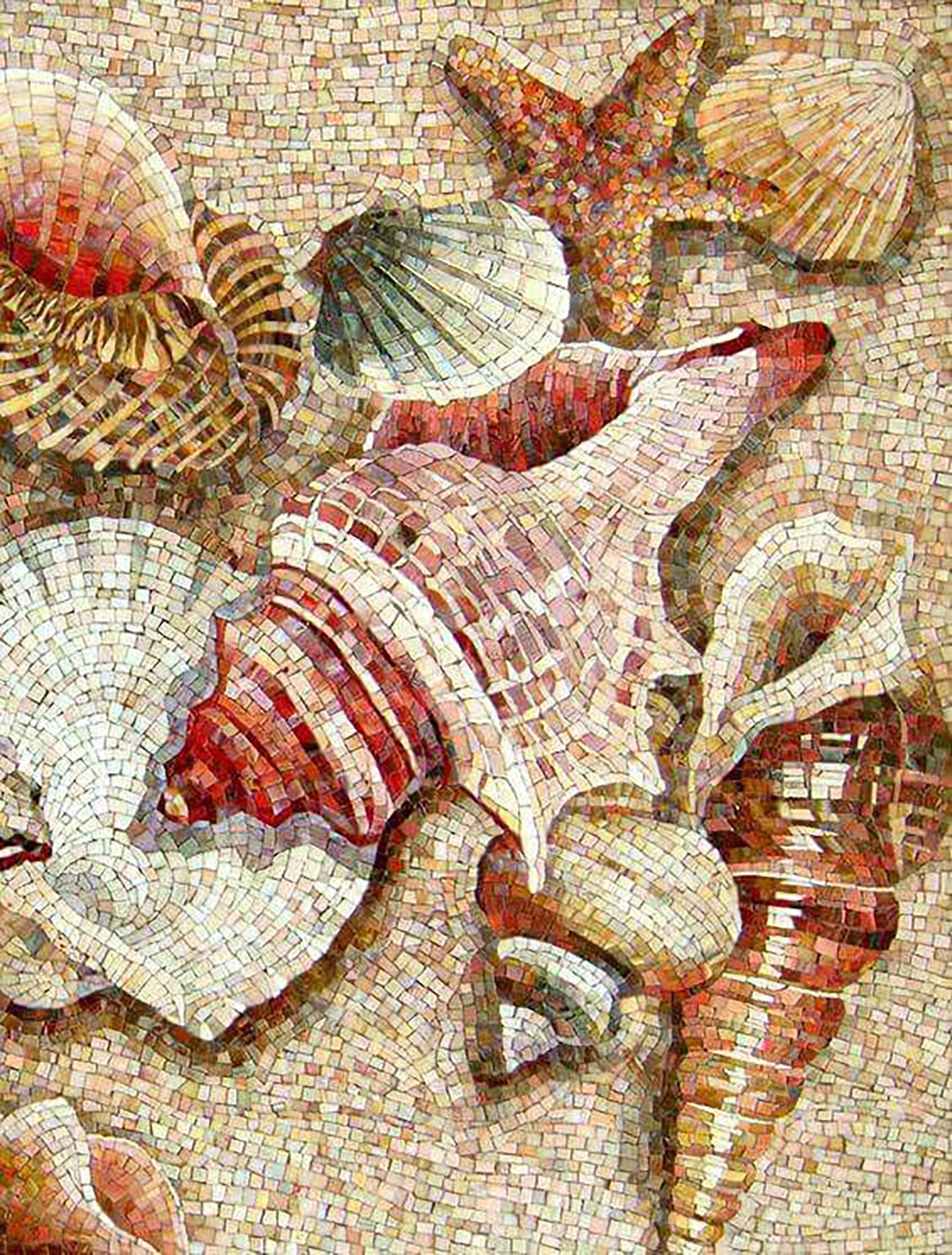 Shell Handcrafted Mosaic - Marble Mosaic