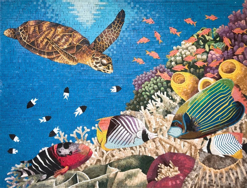 Swimming Pool Mosaics - Underwater Scene Design