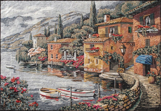 Italian Landscape Mosaic Artwork Scene