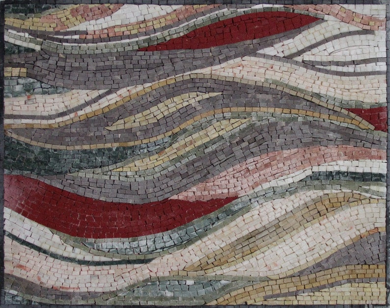 Ocean Wave Mosaic Pattern