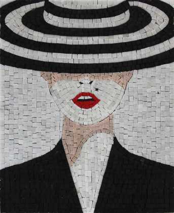 Modern And Chic Black & White Mosaic Portrait